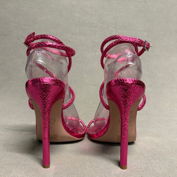JLO JENNIFER LOPEZ xREVOLVE Star Sandal Wrap Around Heels in‎ Lollipop Size 9.5 - Picture 8 of 13